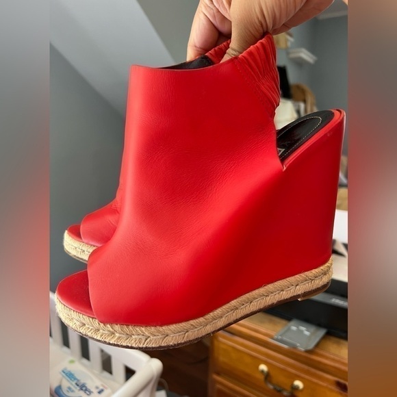 Balenciaga RED LEATHER ESPADRILLES HEELS Pumps - Picture 13 of 13
